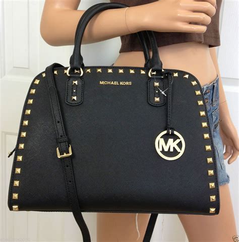 michael kors tasche schwarz mit gold|michael kors discontinued satchels.